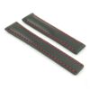 DASSARI Transit p605.1.6 Italian Leather Watch Strap for Tag Heuer in Black w Red Stitching