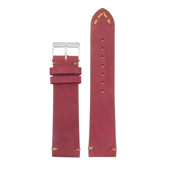 DASSARI Tribute Vintage Italian Leather Distressed Watch Strap in red