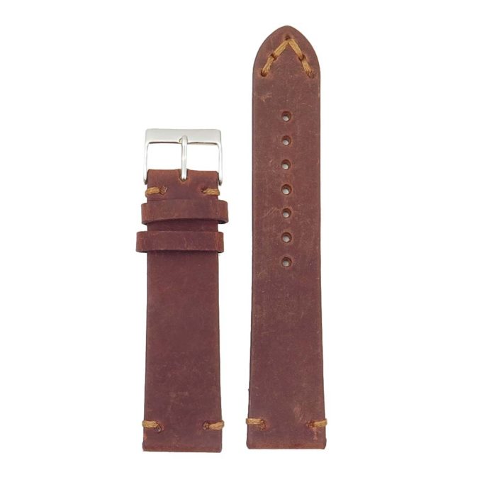 DASSARI Tribute Vintage Italian Leather Distressed Watch Strap in rust