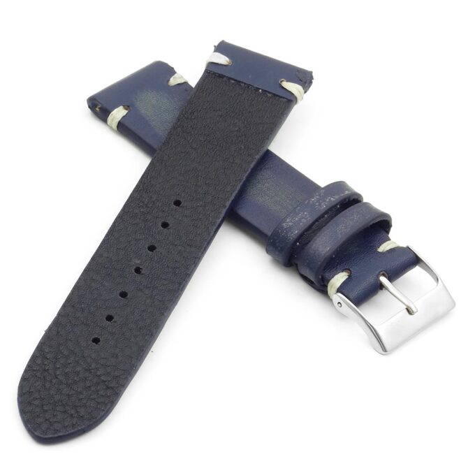 Distressed Vintage Leather Watch Strap in Blue