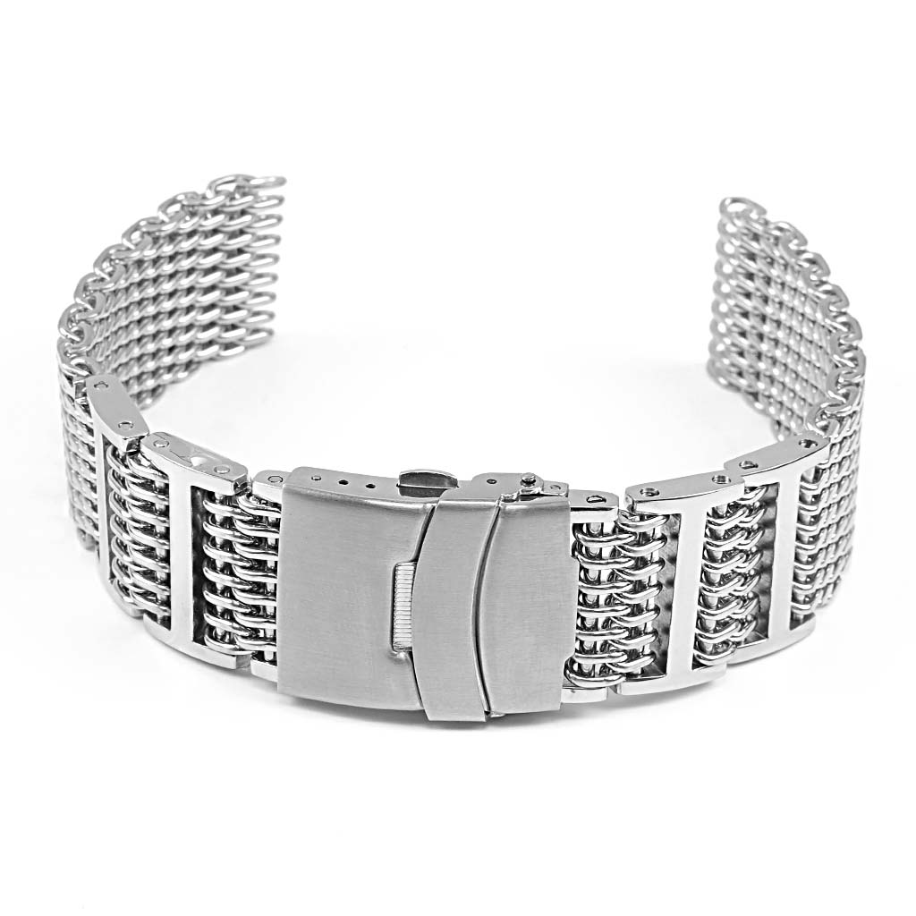 For OMEGA Watch Strap SHARK MESH MILANESE Metal Steel Watch Band Bracelet  Clasp