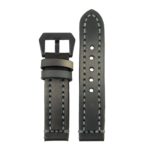 st12.1.mb Thick Leather Strap with Darkened Ends in black