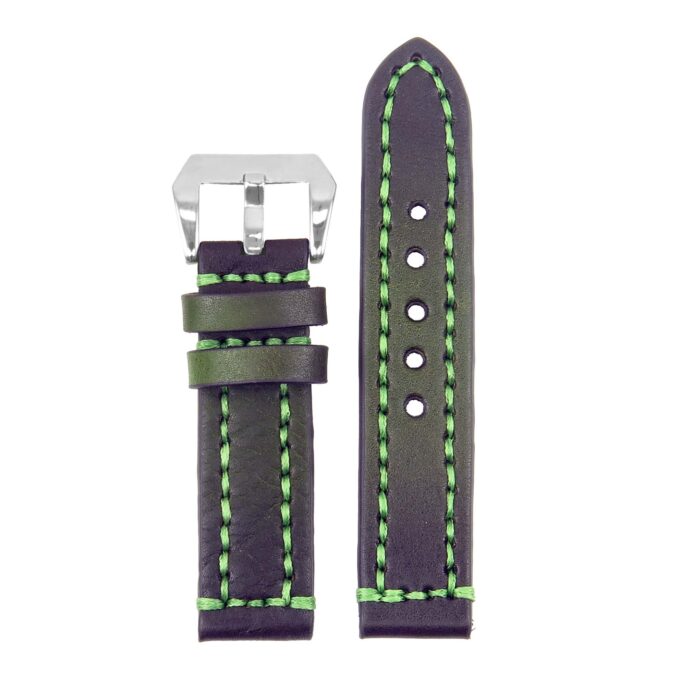 st12.11 Thick Leather Strap with Darkened Ends in green