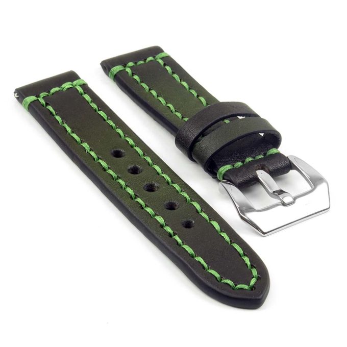 st12.11 Thick Leather Strap with Darkened Ends in green