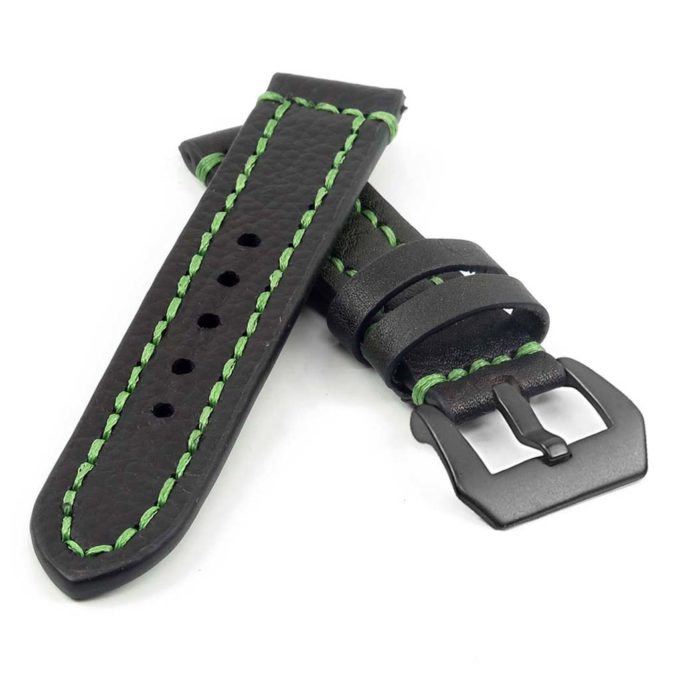 st12.11.mb Thick Leather Strap with Darkened Ends in green