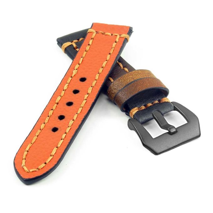 st12.3.mb Thick Leather Strap with Darkened Ends in tan