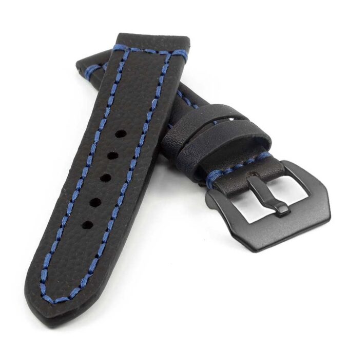 st12.5.mb Thick Leather Strap with Darkened Ends in blue