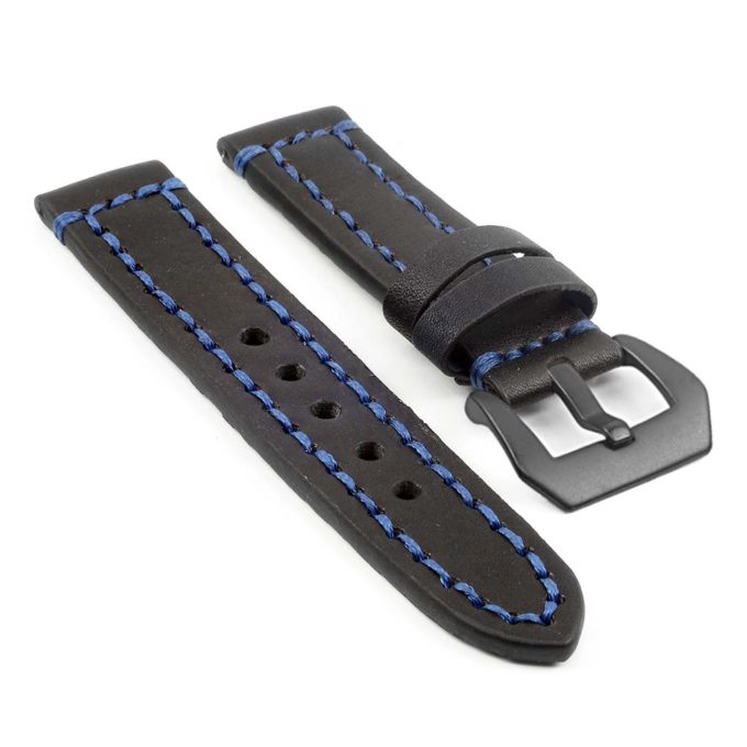 st12.5.mb Thick Leather Strap with Darkened Ends in blue