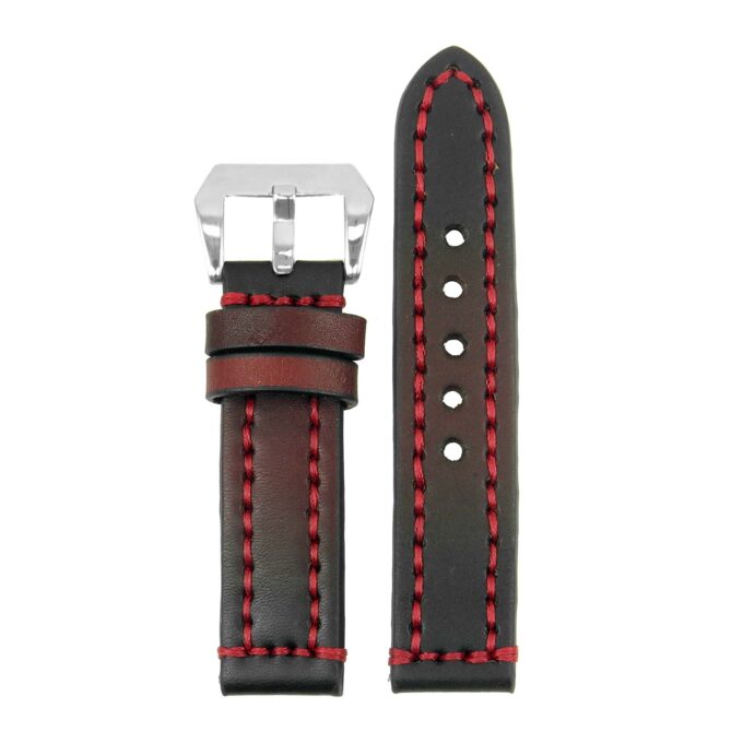 st12.6 Thick Leather Strap with Darkened Ends in red