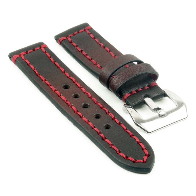 st12.6 Thick Leather Strap with Darkened Ends in red