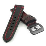 st12.6.mb Thick Leather Strap with Darkened Ends in red