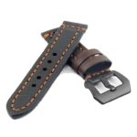 st12.9.mb Thick Leather Strap with Darkened Ends in dark brown