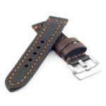 st12.9.mb Thick Leather Strap with Darkened Ends in dark brown