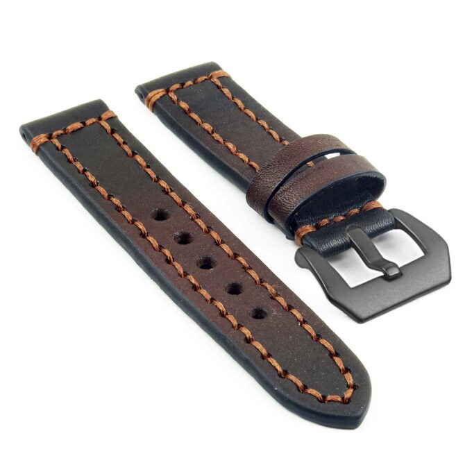 Leather Strap with Darkened Ends in dark brown