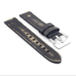 st13.1 Destroyed Thick Leather Strap in Black