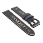 st13.1.mb Destroyed Thick Leather Strap in black