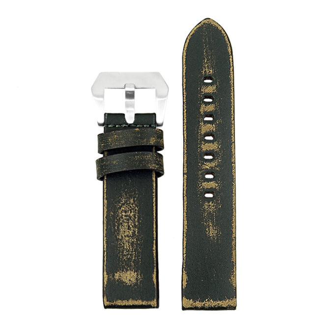 st13.11 Destroyed Thick Leather Strap in green