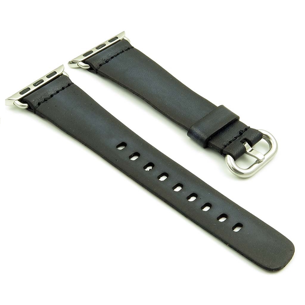 st793.1 Vintage Leather Watch Strap for Apple Watches in Black