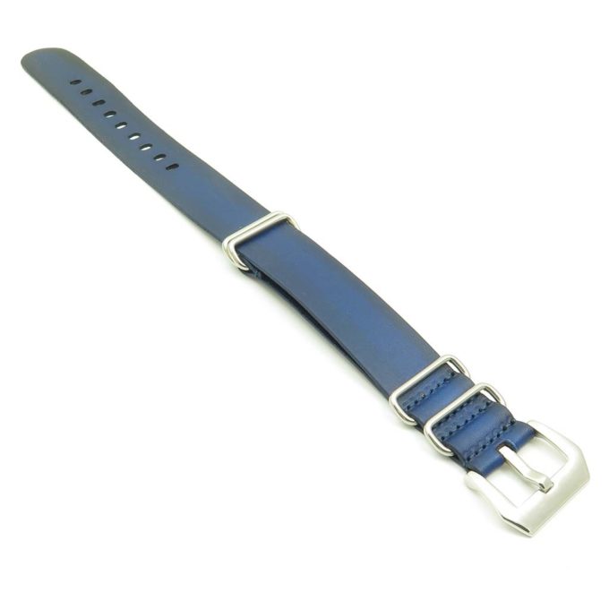 st793.5.pv Faded Vintage Leather NATO Strap w Pre V Buckle in Blue