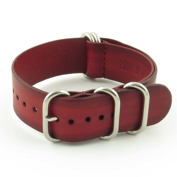 st793.6 Faded Vintage Leather NATO StrapFaded Vintage Leather NATO Strap in Red