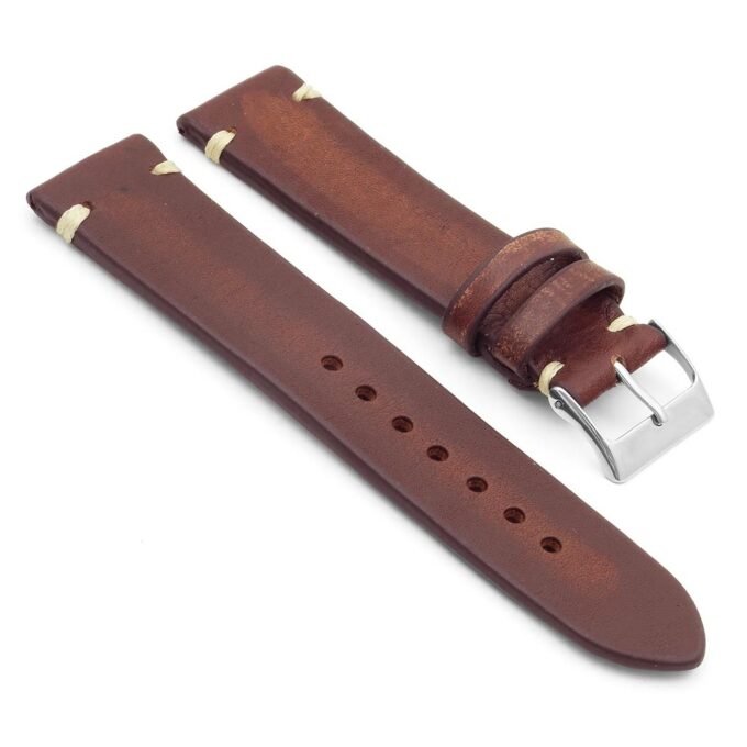 st8.9 Distressed Vintage Leather Watch Strap in Rust