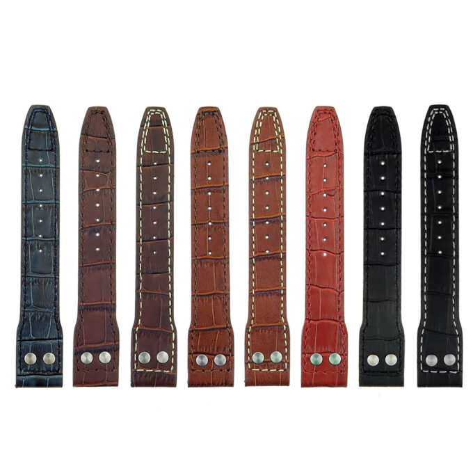All Color DASSARI iw1 Crocodile Embossed Leather Strap with Riv