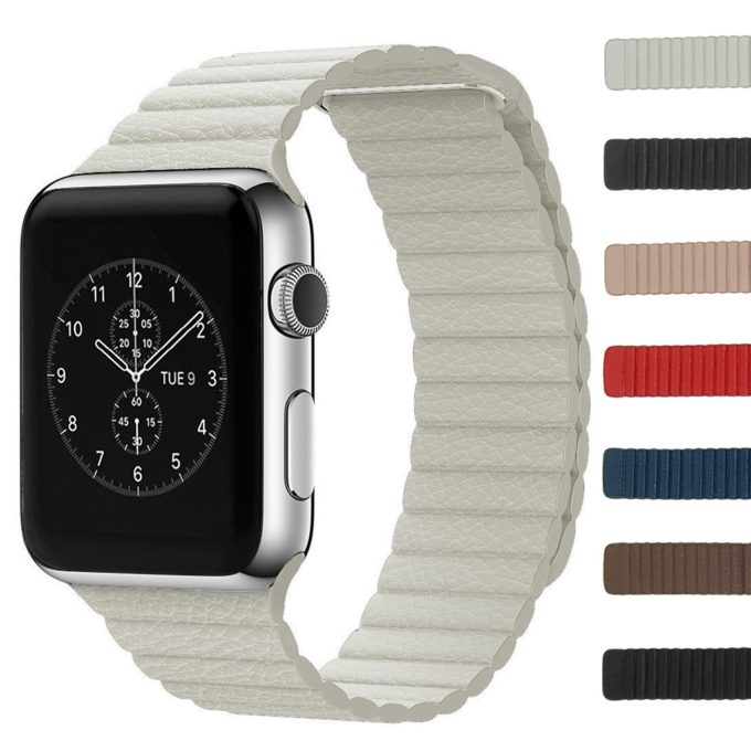 a.l1.22 Apple Watch Leather Band in Ivory