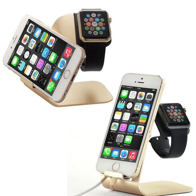 a.st2.yg harging Dock Station Stand Holder L-Series for Apple Watch iWatch iPhone in Gold