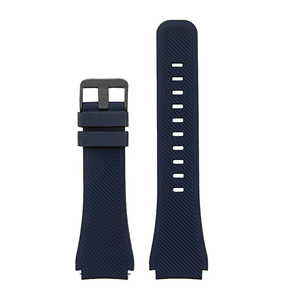 Silicone Black Band for Samsung Gear S3 w/ Matte Black Buckle | StrapsCo