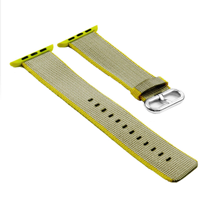 a.n1.7.10 Woven Nylon Strap for Apple iWatch in Grey and Yellow 2