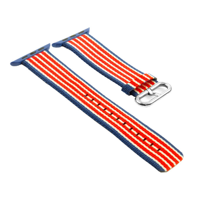 a.n2.6.5 Woven Nylon Strap for Apple iWatch Red and Blue 2