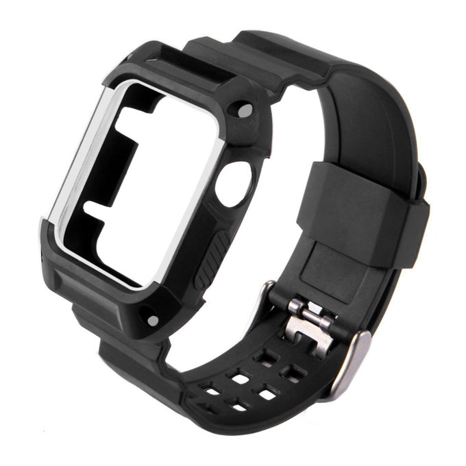 a.r3.22 Apple Watch TPU Rubber Band Sport Case w White Trim