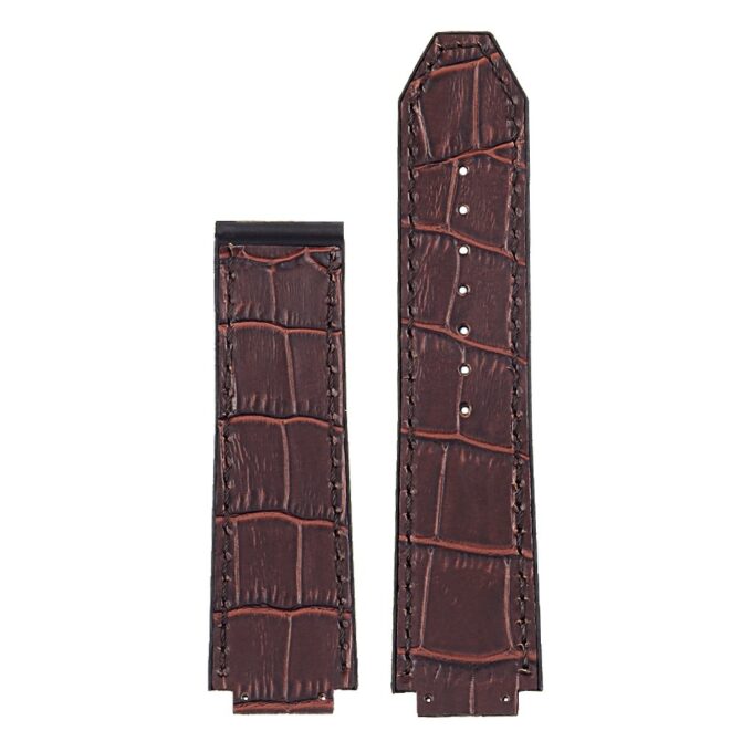p622.2 DASSARI Croc Embossed leather Strap in Brown 3