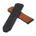 p622.3 DASSARI Croc Embossed leather Strap in Tan 2