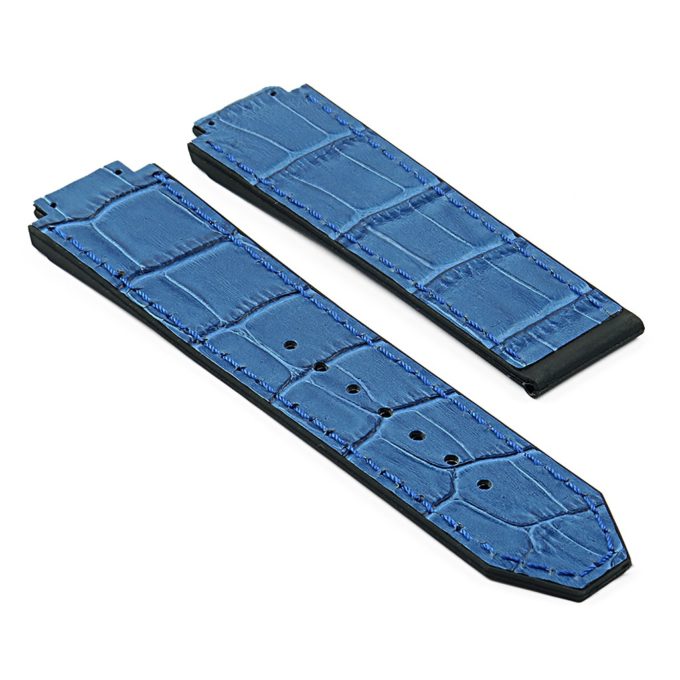 p622.5 DASSARI Croc Embossed leather Strap in Blue
