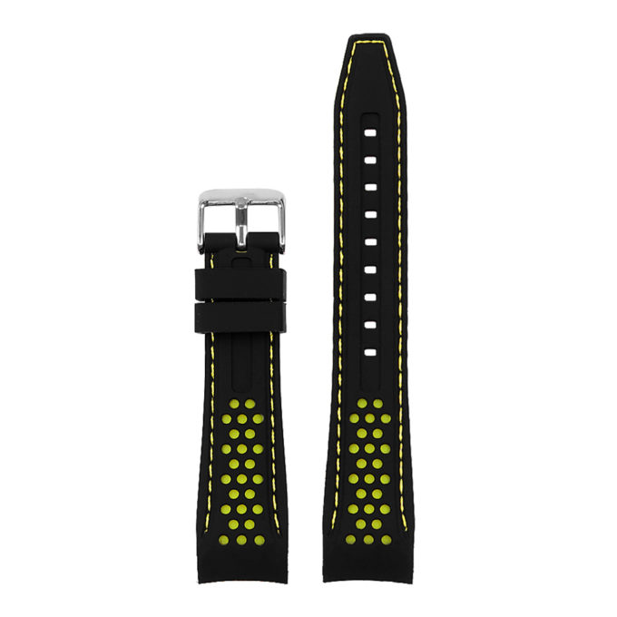 1.10 Rubber Sport Strap in Black and Yellow