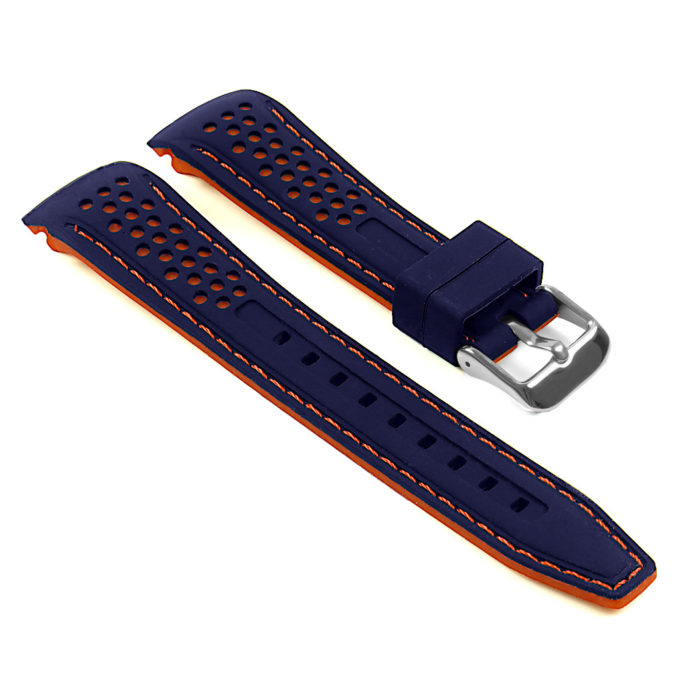 Perforated Rubber Strap in Blue and Orange