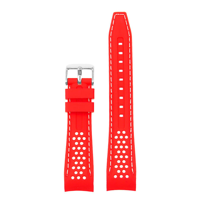 6.22 Rubber Sport Strap in Red and White 2