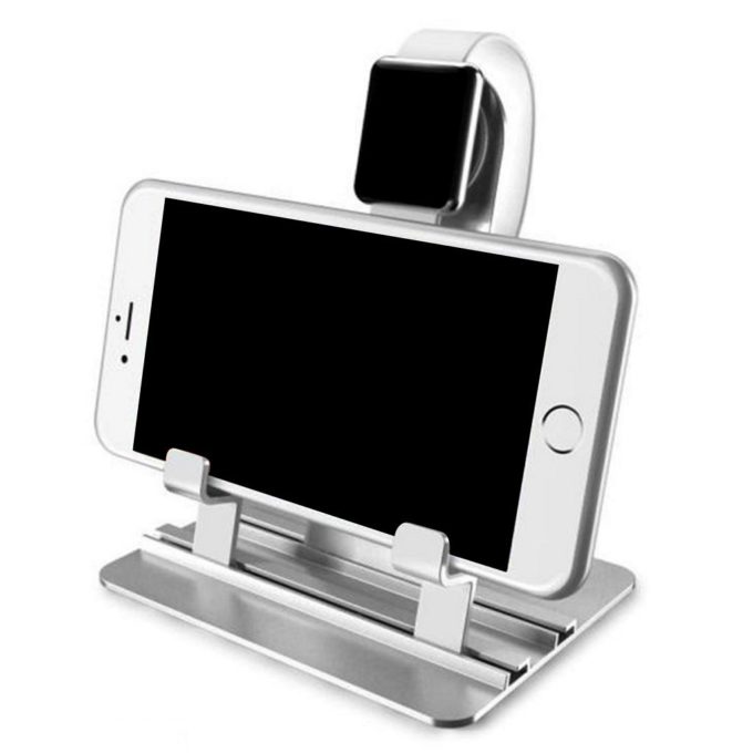 Charging Stand Holder for Apple iWatch iPhone in Silver