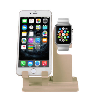Charging Stand Holder for Apple iWatch iPhone in Gold