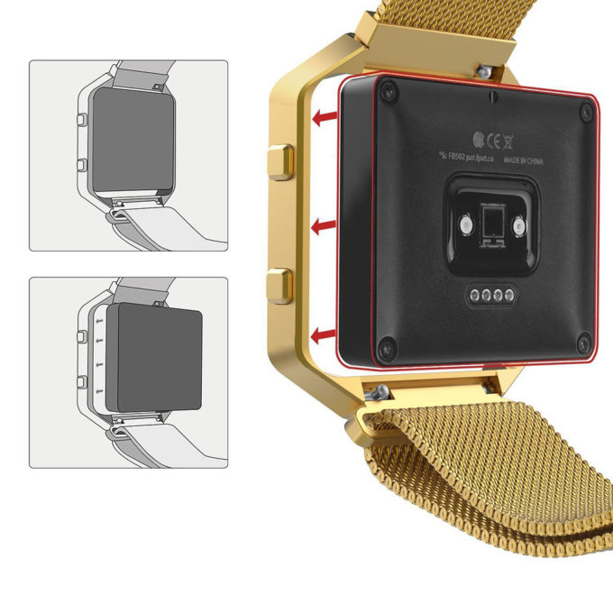 fb.c1.yg Stainless Steel Replacement Frame for Fitbit Blaze in Gold 4