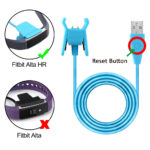 fb.ch7.5 Charger Clip with Reset for Fitbit Alta HR in Blue (w Reset Button)