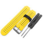 G.r3.10.1 Angle Yellow & Black StrapsCo Perforated Silicone Strap For Garmin Forerunner 3
