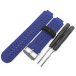 G.r3.5.1 Angle Blue & Black StrapsCo Perforated Silicone Strap For Garmin Forerunner 3