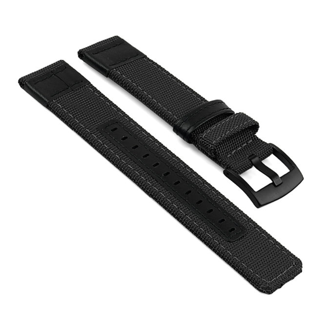 su.c1.1.mb Canvas Strap for Suunto Core in Black w Black Buckle