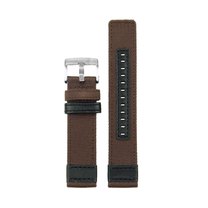 su.c1.2.bs Canvas Strap for Suunto Core in Brown w Brushed Steel Buckle 2