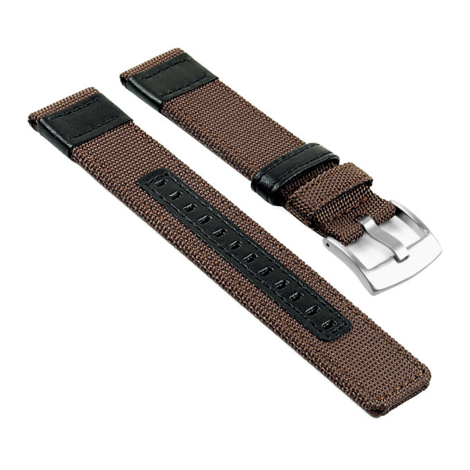 su.c1.2.bs Canvas Strap for Suunto Core in Brown w Brushed Steel Buckle