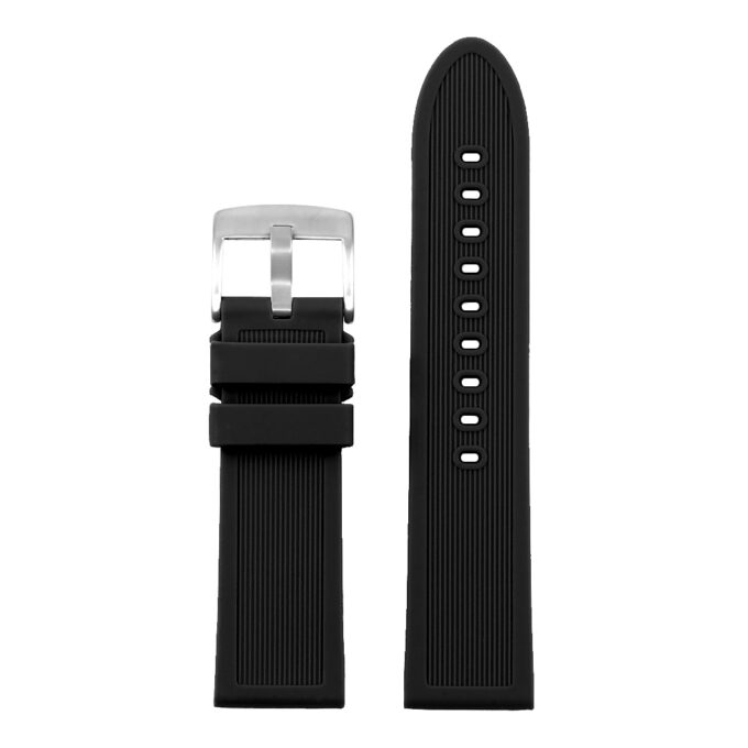 su.r5.1 Thick Silicone Strap for Suunto Core w Brushed Steel Buckle in Black 2