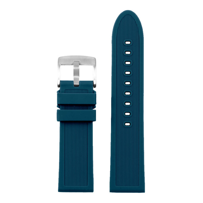 su.r5.5Thick Silicone Strap for Suunto Core w Brushed Steel Buckle in Blue 2