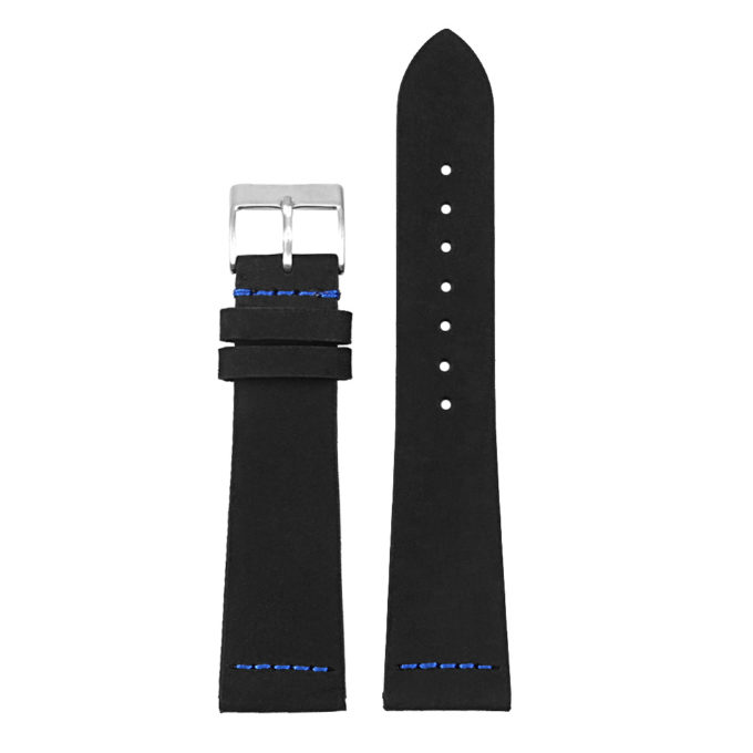 su1.1.5 DASSARI Suede Strap in Black w Blue Stitching 3